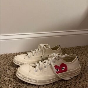 Converse White and Red Sneakers with Iconic Style